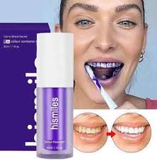 blanqueador de dientes crema morada