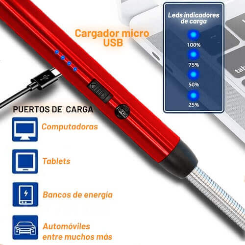 ENCENDEDOR ELECTRICO RECARGABLE USB.🌟🌟🌟🌟🌟