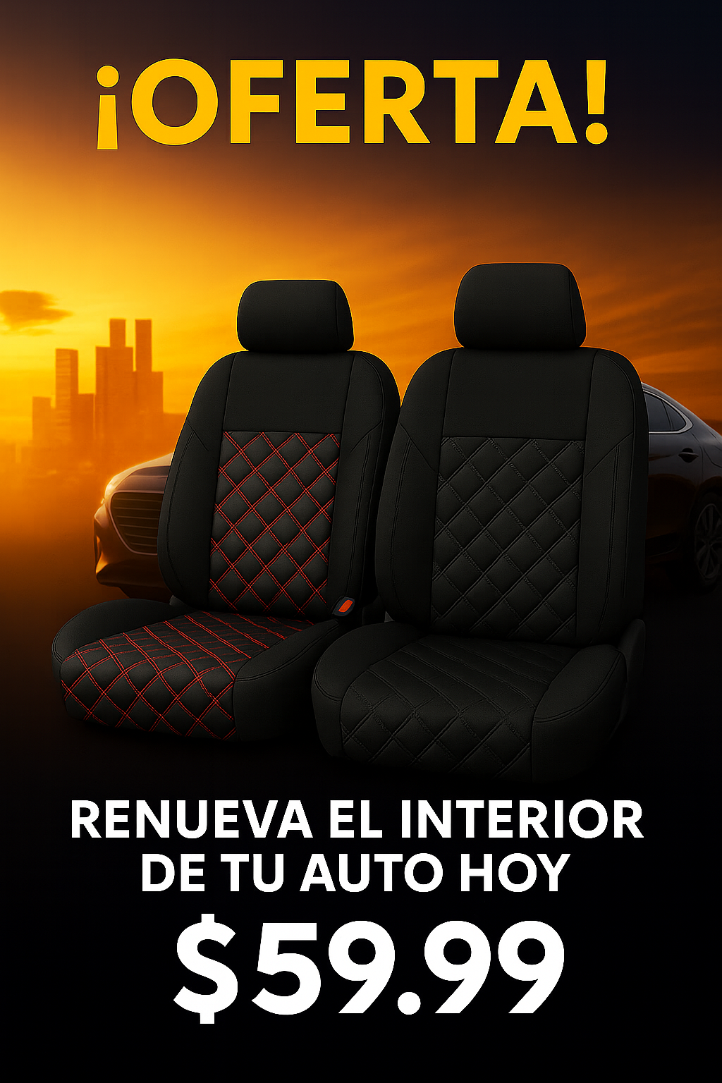 FORROS CUERINA UNIVERSALES PARA CARROS JUEGO PARA LOS 5 ASIENTOS FB