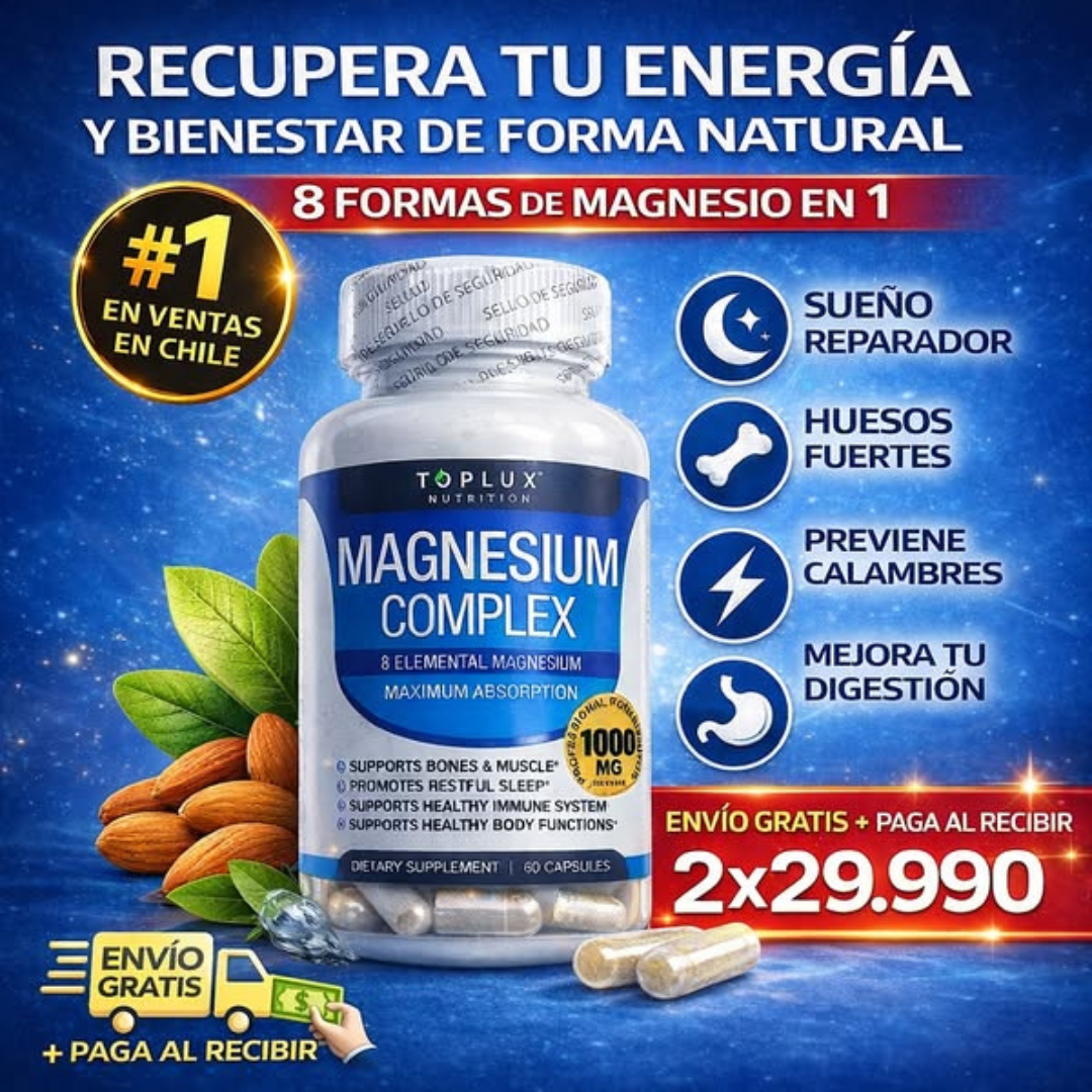 Magnesium Complex 1000 mg ORIGINAL ✨8 tipos de magnesio en 1 ⚡
