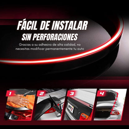 Spoiler Aleron Fibra de carbono LED 1.20 mtrs