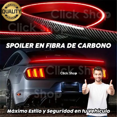Spoiler Aleron Fibra de carbono LED 1.20 mtrs