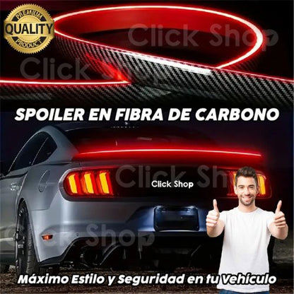 Spoiler Aleron Fibra de carbono LED 1.20 mtrs