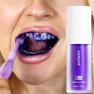blanqueador de dientes crema morada